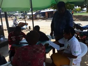 OPIC Staff sensitizing inhabitants of Mundemba municipality 